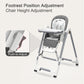 Taleco Gear Foldable Baby High Chair, 3-In-1 High Chairs For Babies And Toddlers With Removable Seat & Tray, 4 Locking Wheels, A