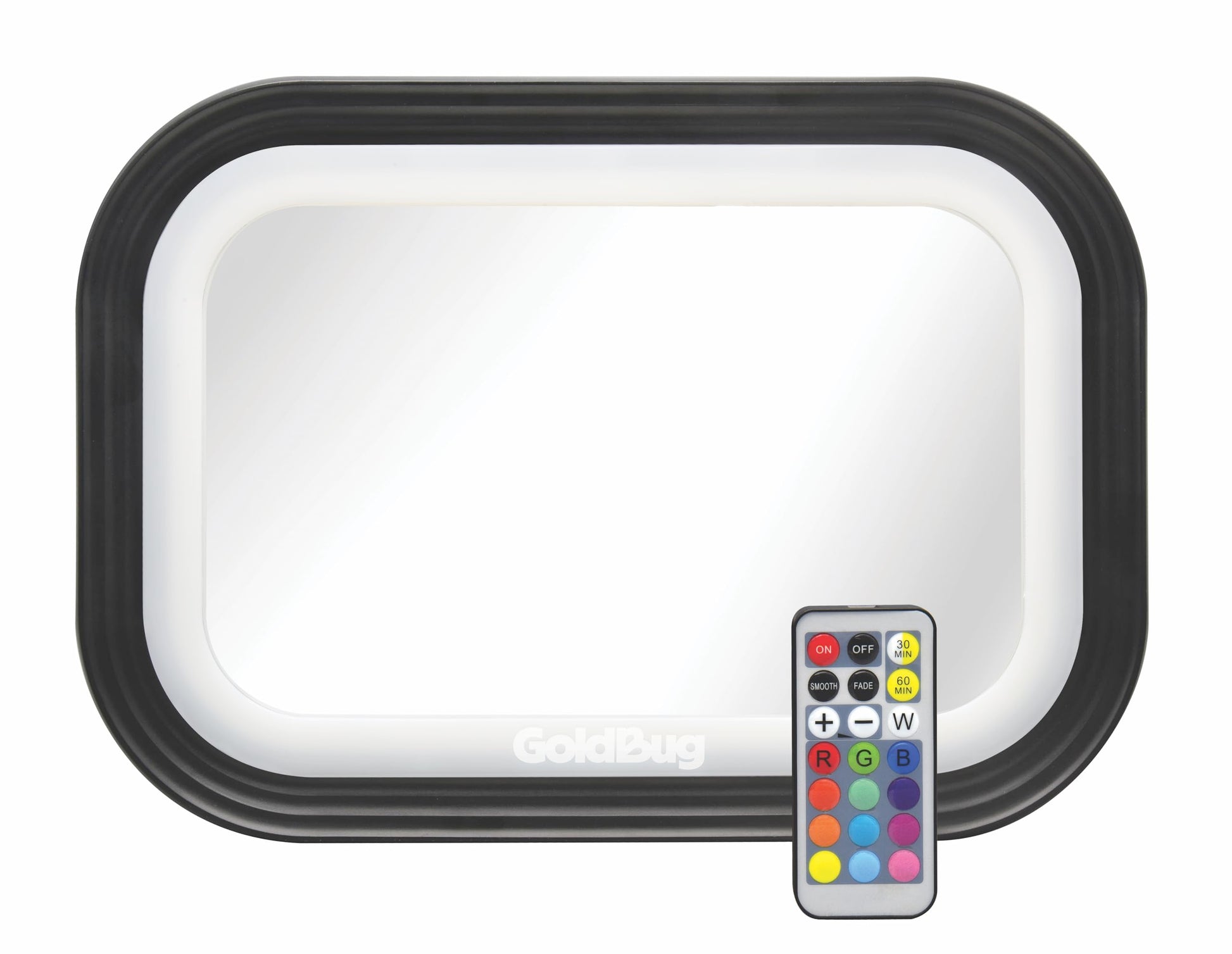 Goldbug Glow Mirror - Xl Rear-Facing Baby Car Seat Mirror With Adjustable Led Lighting & Remote Control