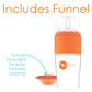 Popyum 9 Oz Orange Anti-Colic Formula Making/Mixing/Dispenser Baby Bottles, 3-Pack (With #2 Nipples)