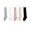 Kaariss Baby Girls Boys Toddlers No Seam Cotton Knee High Socks Tube Ruffled Stockings 5 Pack