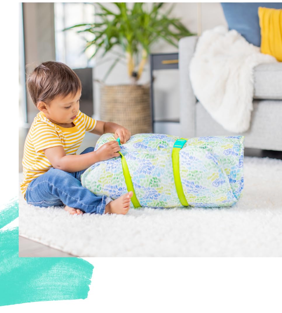 Lovevery The Nap Mat One-Piece Cozy Naptime Set With Padded Mat, Blanket, & Pillow For Toddlers; Soft Organic Cotton, Perfect Fo