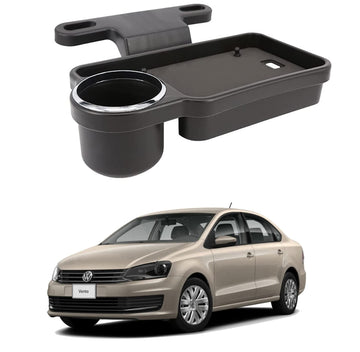 Oshotto (FT04) Foldable Car Auto Headrest Rear Back Seat Table Drink Food Cup Tray Holder Compatible with Volkswagen Vento  Bl