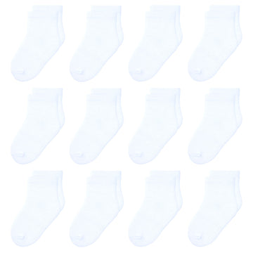 Hyzgb Kids Socks With Grippers 5-6-7 Years Old 12 Pairs Cotton Crew Non Slip Grips Socks 5T-6T-7T For Unisex Little Boys Girls T