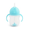 Munchkin Any Angle Weighted Straw Trainer Cup With Click Lock Lid, 7 Ounce, Blue