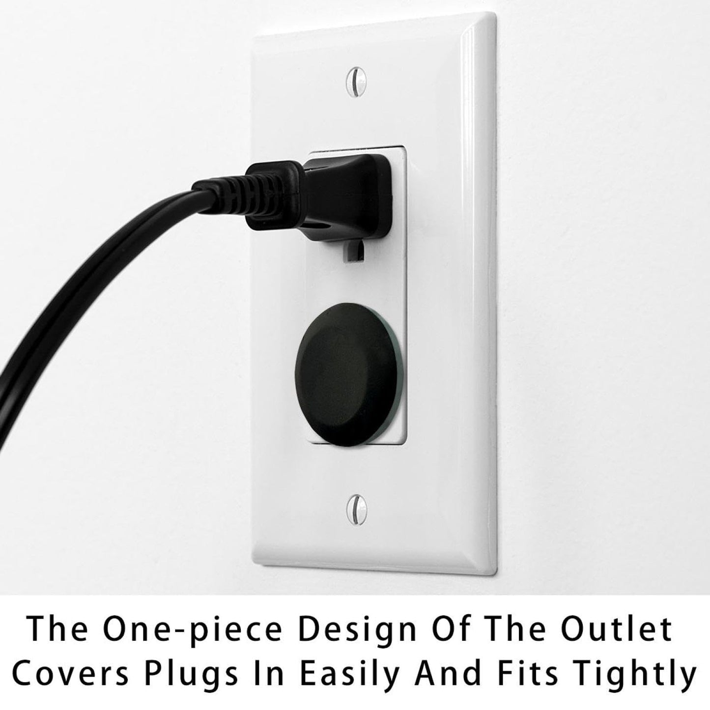 Generic 12 Pcs Baby Child Proofing Outlet Covers, Electrical Safety Socket Protection Caps For 2-Prong Power Wall Plate Pure Bla