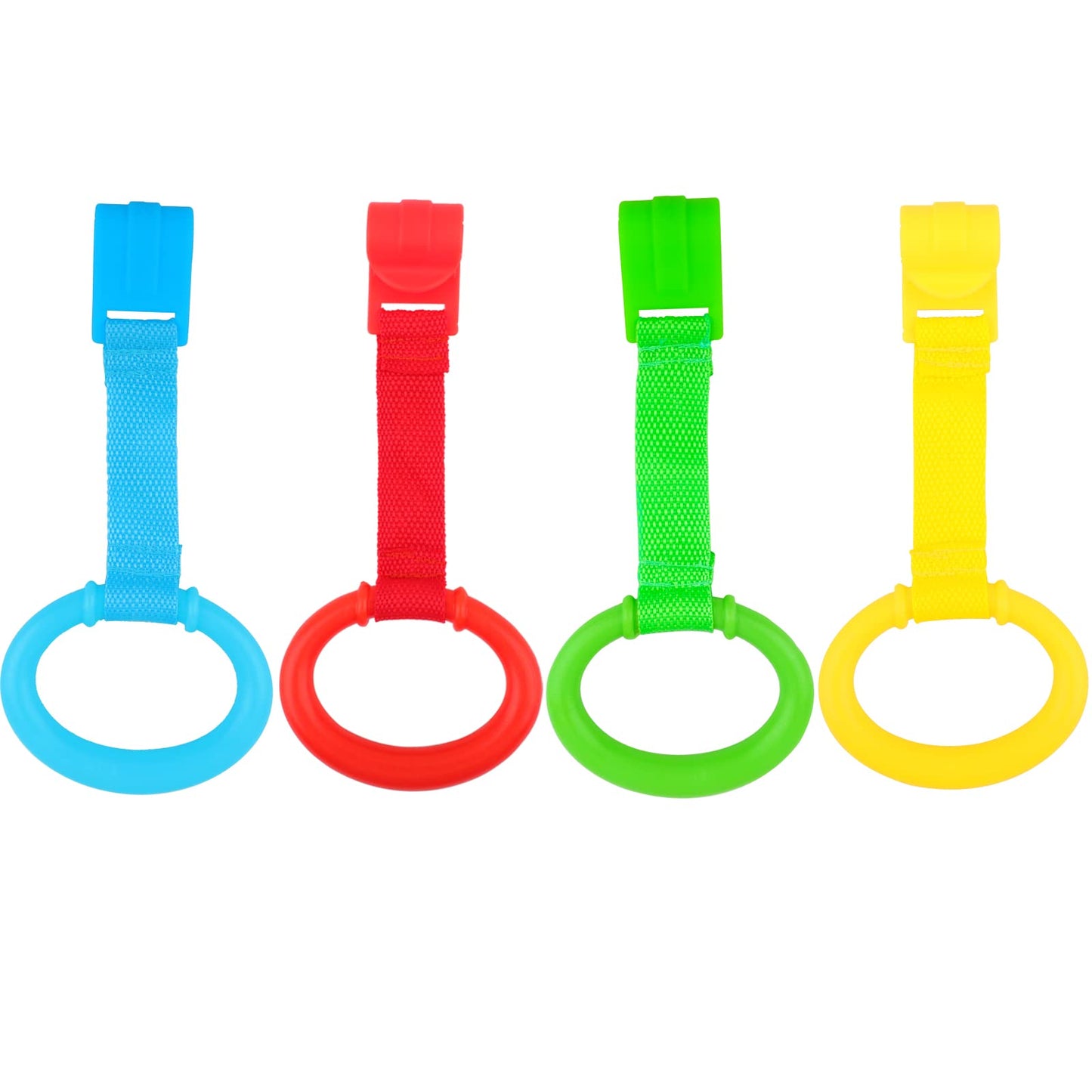 Kalamanda Baby Pull Up Rings, 4 Pcs Baby Pull Up Bar For Playpen,Standing Walker Crib Pull Rings For Toddler Kids Children Walki
