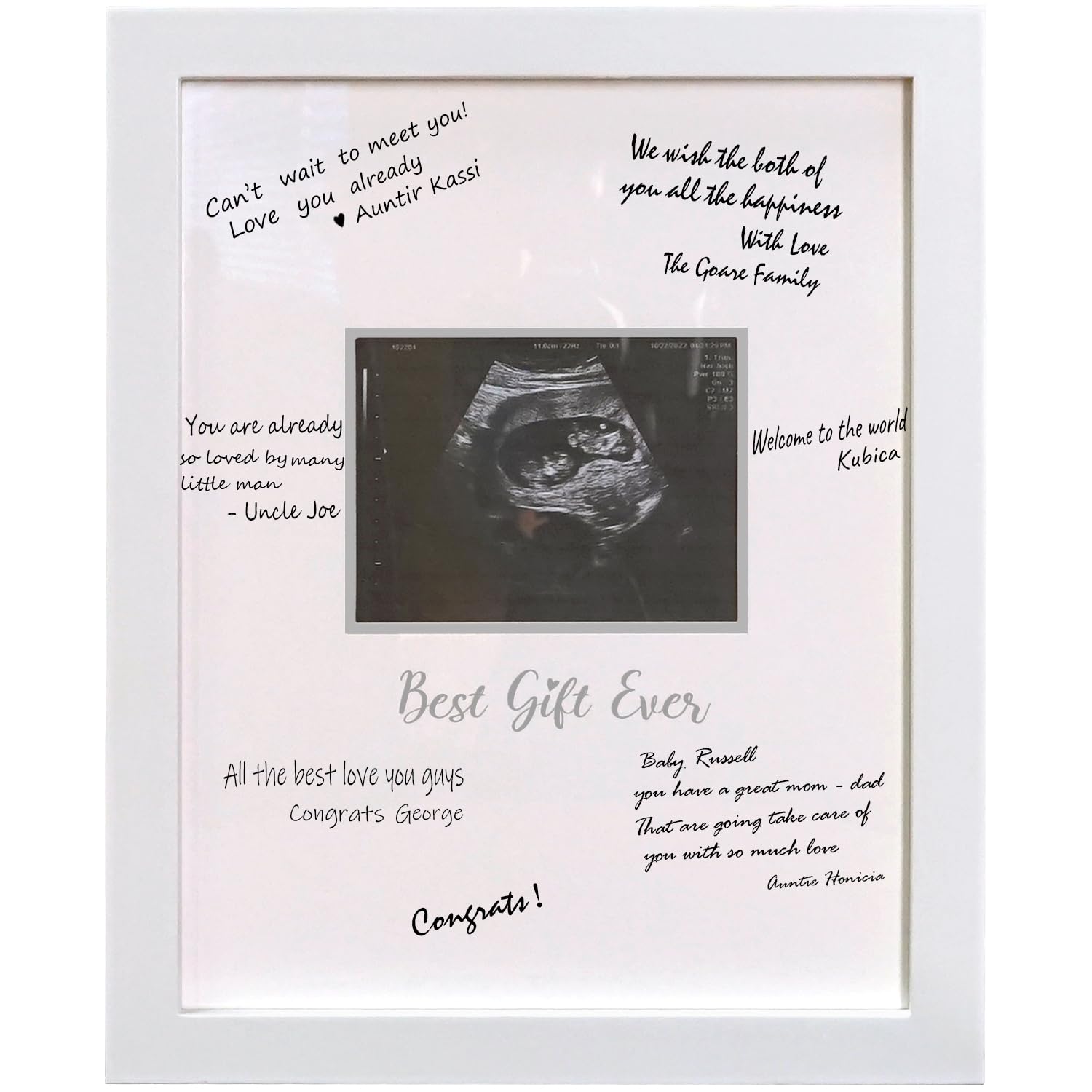 Hamuiers Sonogram Signature Frame Guest Book, Ultrasound Picture Keepsake Frame, Baby Shower Guest Book Alternatives, Gift For E