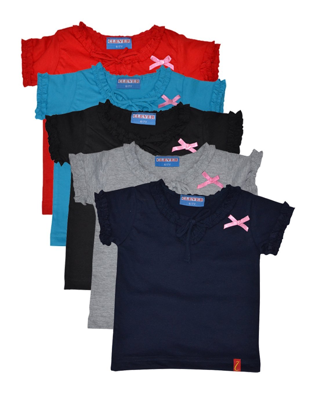 Clever Baby Girls Tshirt(ZCGT004PC5021011Yrs_Multi_1011 Years)