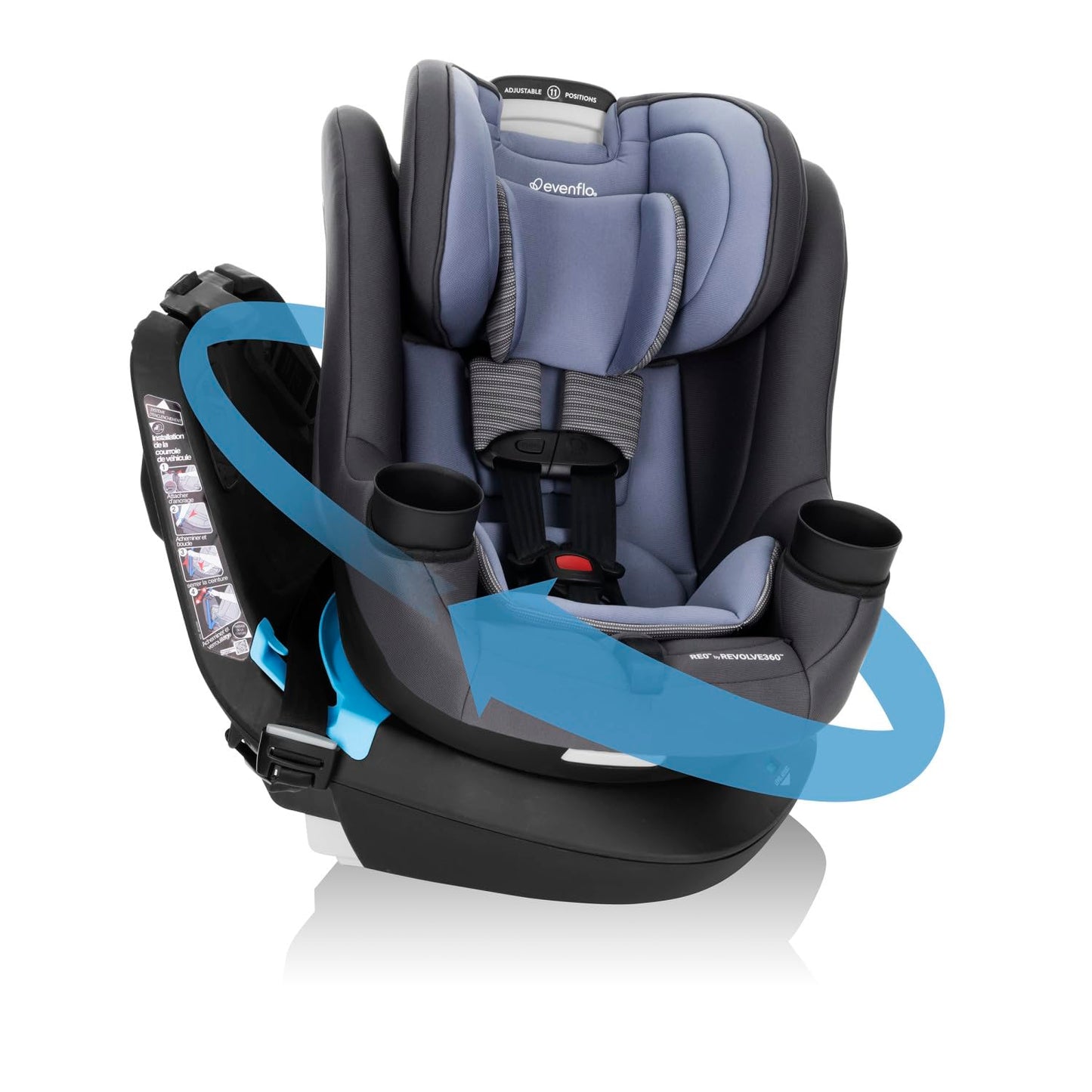 Evenflo REO by Revolve360 Rotating 2-in-1 Convertible Car Seat, 360 Degrees, Infant to Toddler, Forward and Rear Facing, Compact