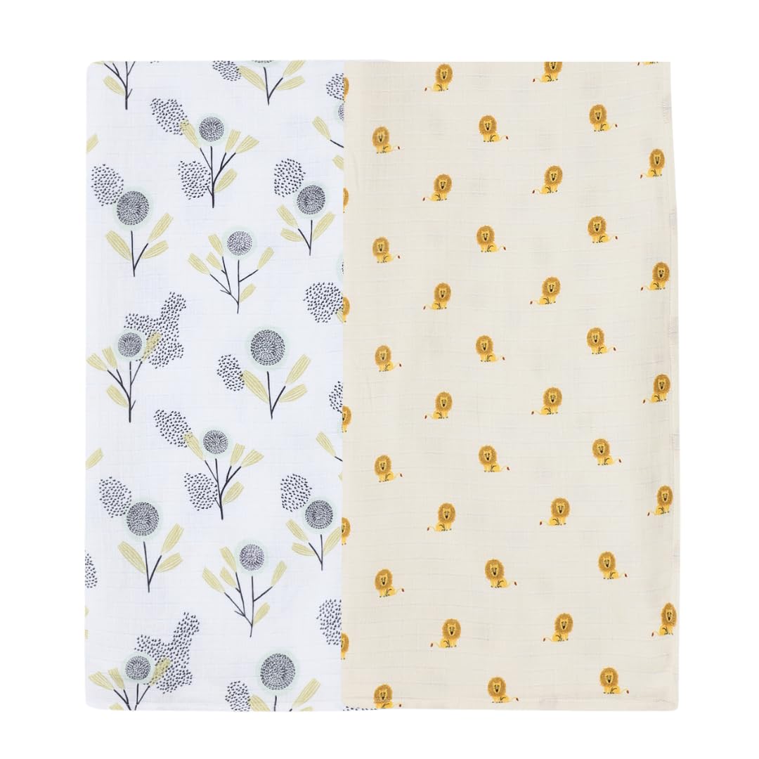 DULAAR Organic Muslin Swaddle Wrap Pack of 2 for Newborns, Baby & Infants | Super Soft Blanket Made of 100% Cotton (1 m x 1 m) |