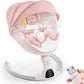 Baby Swing for Infants,Comfort Cradling Baby Rocker Portable Newborn Swing with Music/Remote Control/Timing Function,Grey (Pink)