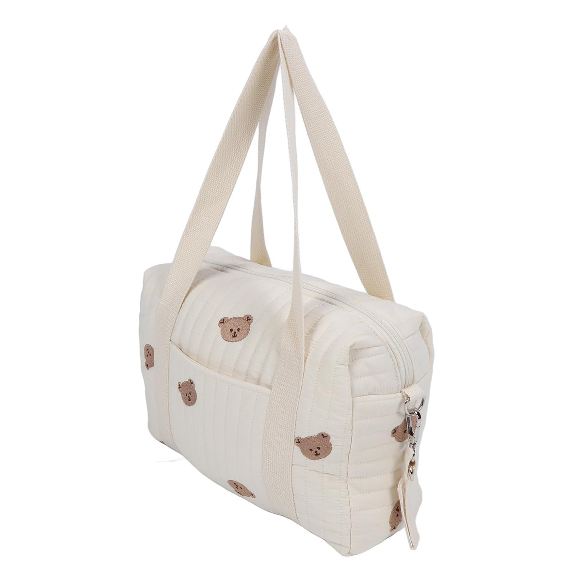 Baby Stroller Organizer, Universal Large Space Baby Diaper Bag with Zipper, Embroidery Mom Handbag Stroller Accessories Storage 