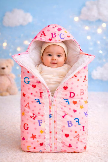 Baby Sleeping Bag for Newborn | Soft Cotton Baby Swaddle Wrap with Hood & Zipper | Infant Sleeping Sack | Newborn Baby Cocoon Sl