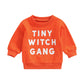 Mozikqin Toddler Baby Halloween Outfit Girl Boy Crewneck Sweatshirt Long Sleeve Letter Pullover Sweater Cute Fall Clothes (Tiny