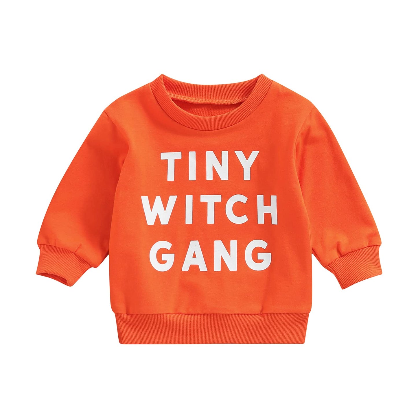 Mozikqin Toddler Baby Halloween Outfit Girl Boy Crewneck Sweatshirt Long Sleeve Letter Pullover Sweater Cute Fall Clothes (Tiny