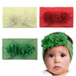 Syga Pack Of 3 Baby Headband Soft Flower Bow Stretchable Hairband For Newborn Infant Toddlers Kids 03 Year (Beige, Red, Green)