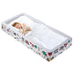 Umoving Portable Foldable Toddler Travel Bed - Air Layer Fabric Soft Foam Floor Crib with Safety Rails, No Assembly, Washable Co