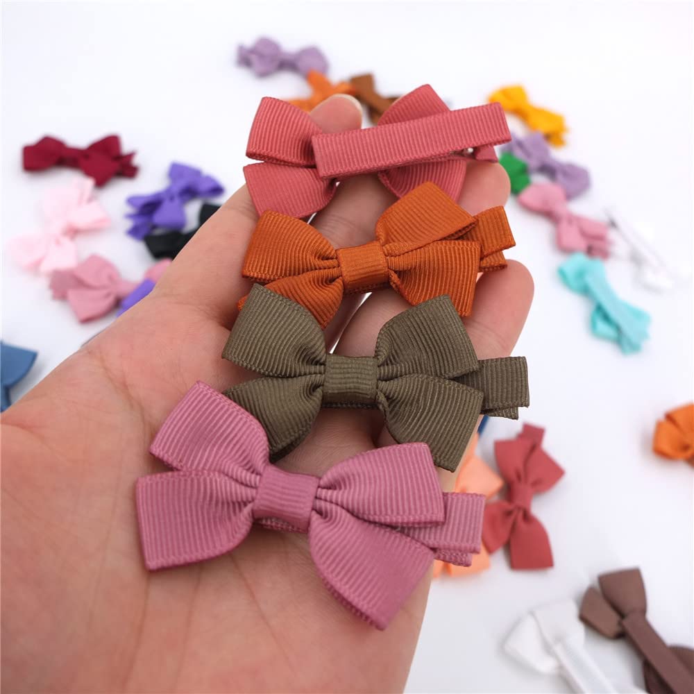 Baily Baby Hair Clips Tiny Hair Bow Alligator Clips For Toddler Baby Girls Fine Hair Pins In Fringe Bangs (Ambrosia 48 Pcs In Pa