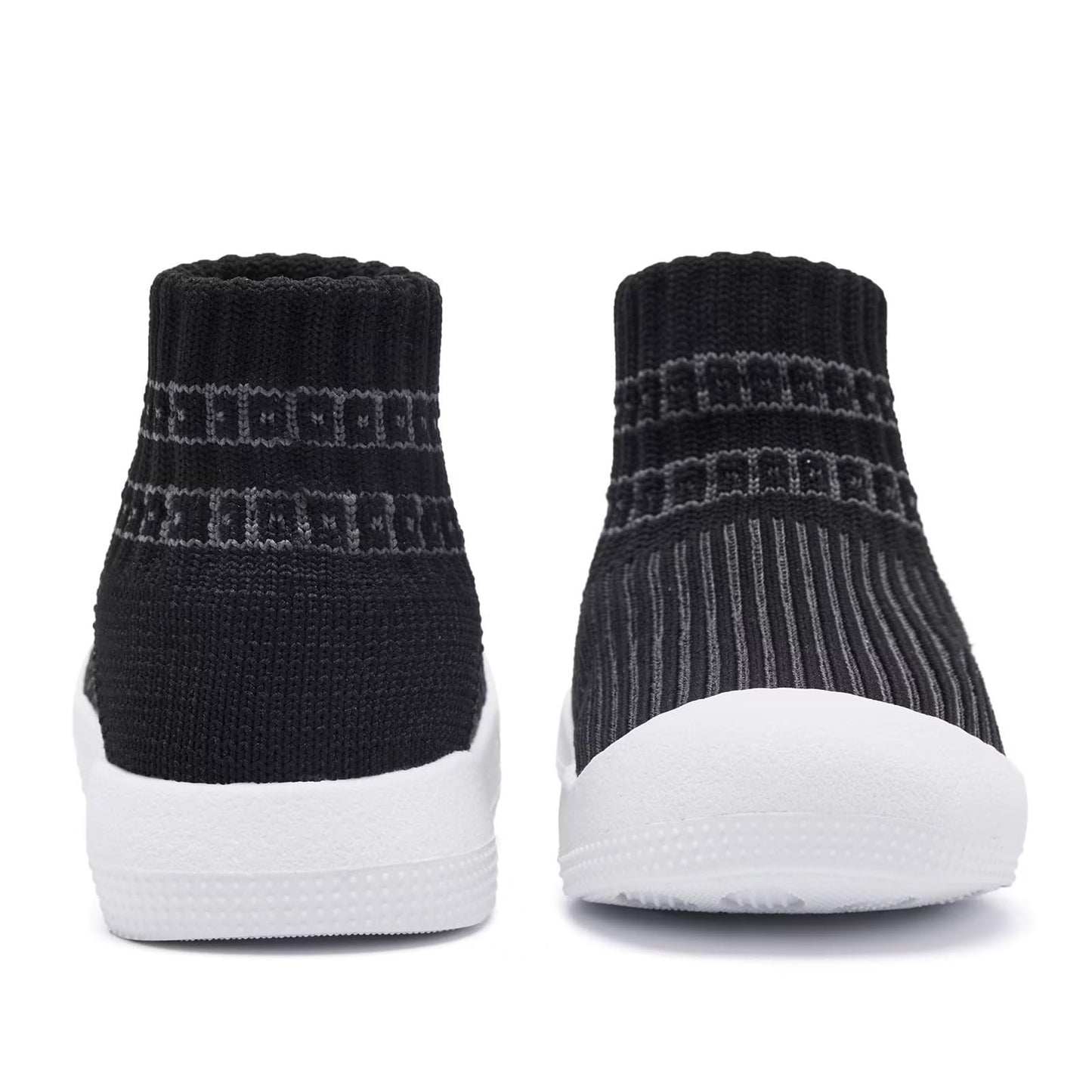 Baby Shoes Girls Boys Baby Sock Shoes With Grip Infant First Walking Sneaker Toddler Slipper Non Slip 12-15 Months Black