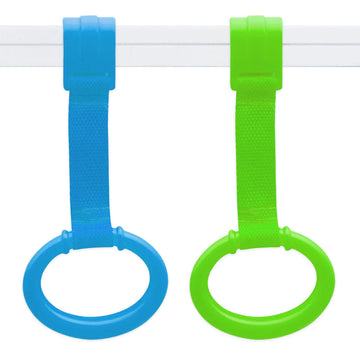Baby Pull Up Rings, 2 Pcs Bed Stand Up Assistant, Play Gym Crib Pull Ring For Toddler Kids Children Walking Training Tool(Blue A
