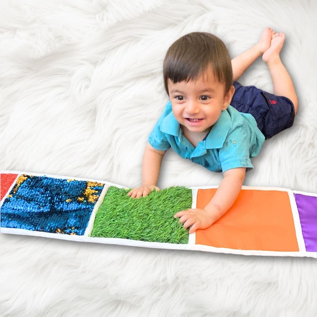 Lattooland Sensory Play Mats For Babies & Toddlers For 6 Months  4 Year Old | 8 Textures | Touch, Explore Sensory Mat | Multico