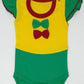 Kaboos 100% Cotton Yellow And Green Striped Baby Bodysuit (03 Months)