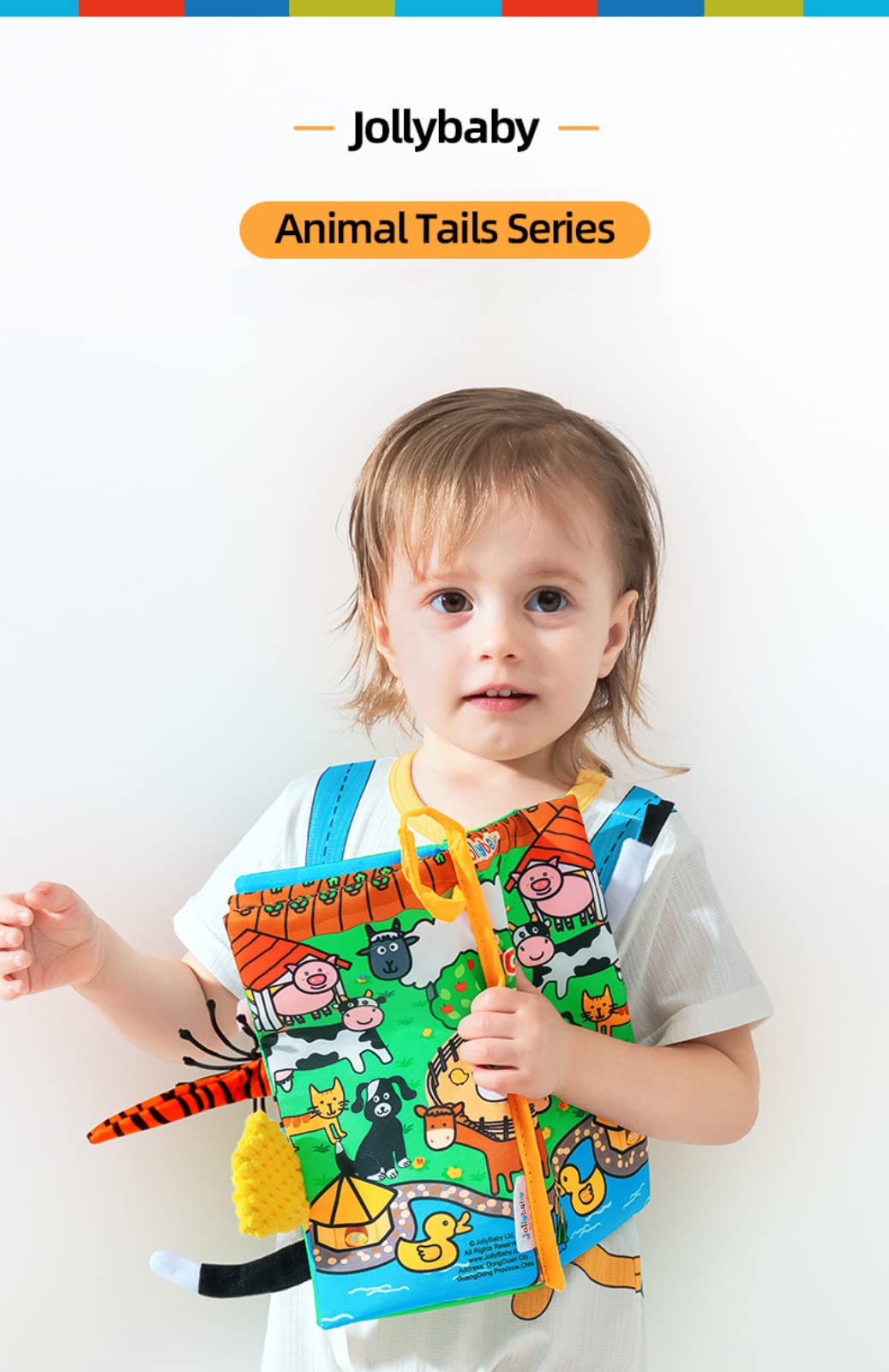 Jollybaby Baby Cloth Books, Touch & Feel Crinkle Soft Books, for Infants Babies, Toddler Early Educational Interactive Stroller