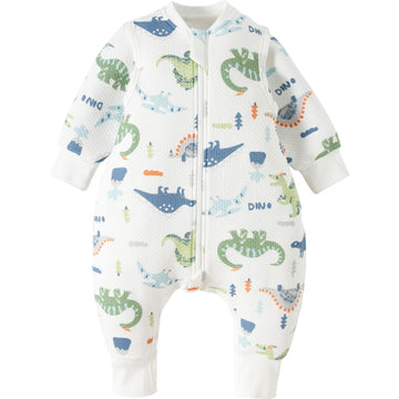 Duomiaomiao All Seasons Toddler Sleep Sack With Feet 2T 3T, Lightweight & Breathable 15 Tog Long Sleeved Quilted Baby Wearable B