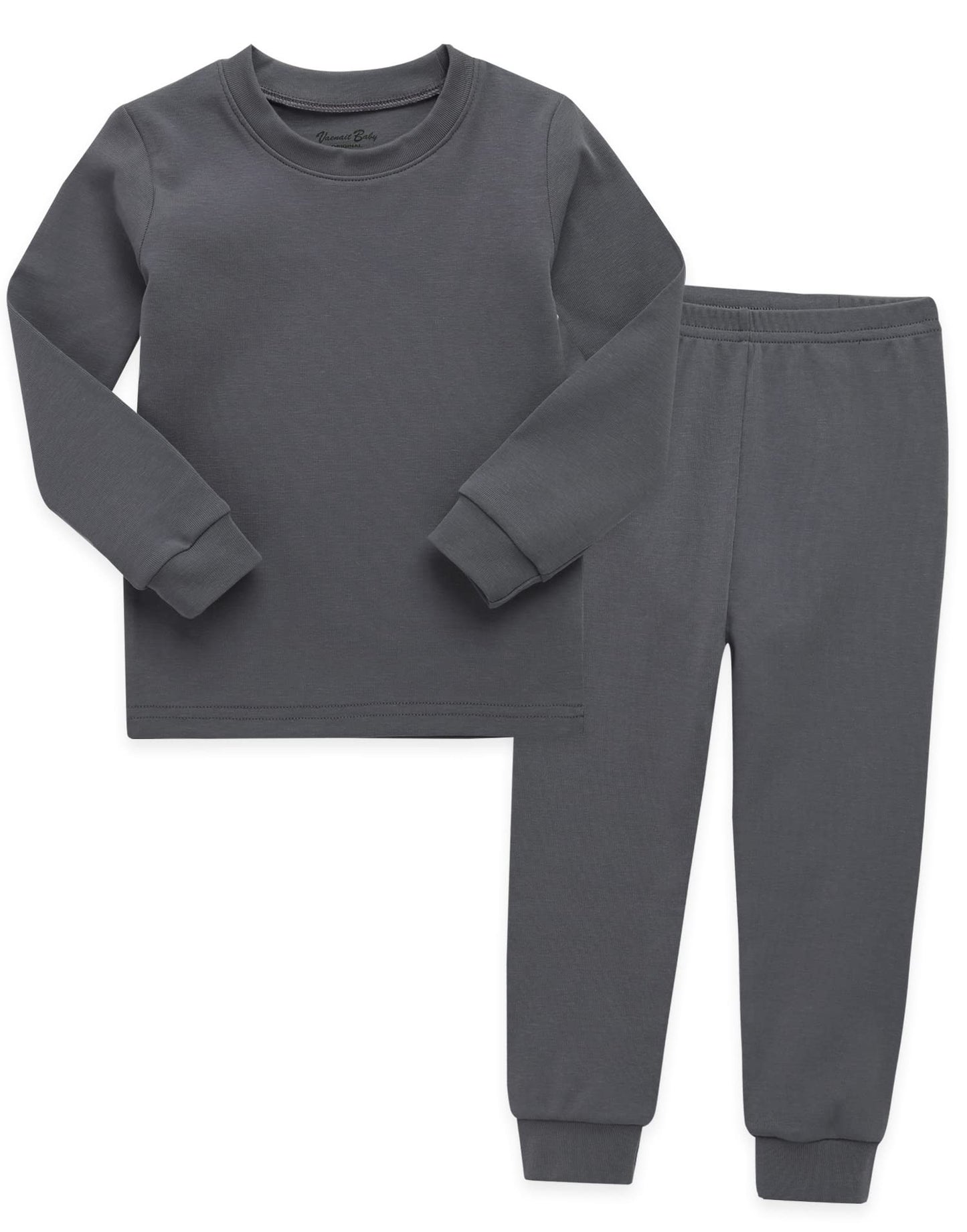 Vaenait Baby Infant Toddler Kids Cotton Sleepwear Pajama Pjs 2Pcs Set Basic Warmgrey Jm
