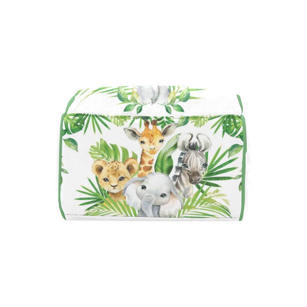 Yeshop Jungle Safari Animals Nuetral Personalized Diaper Bag Backpack Tote With Name,Custom Travel Nappy Mommy Bag Backpack For