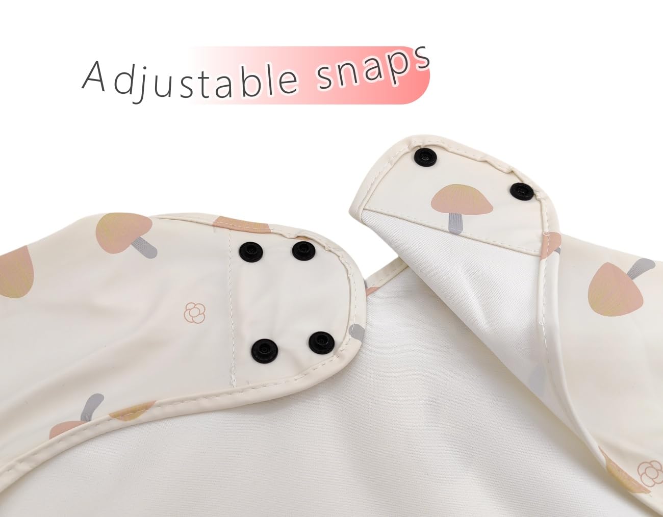 Gzmm Waterproof Baby Bibs,Infant Toddler Long Sleeve Feeding Bib With Food Catcher,Easy Clean & Washable(Mushroom)