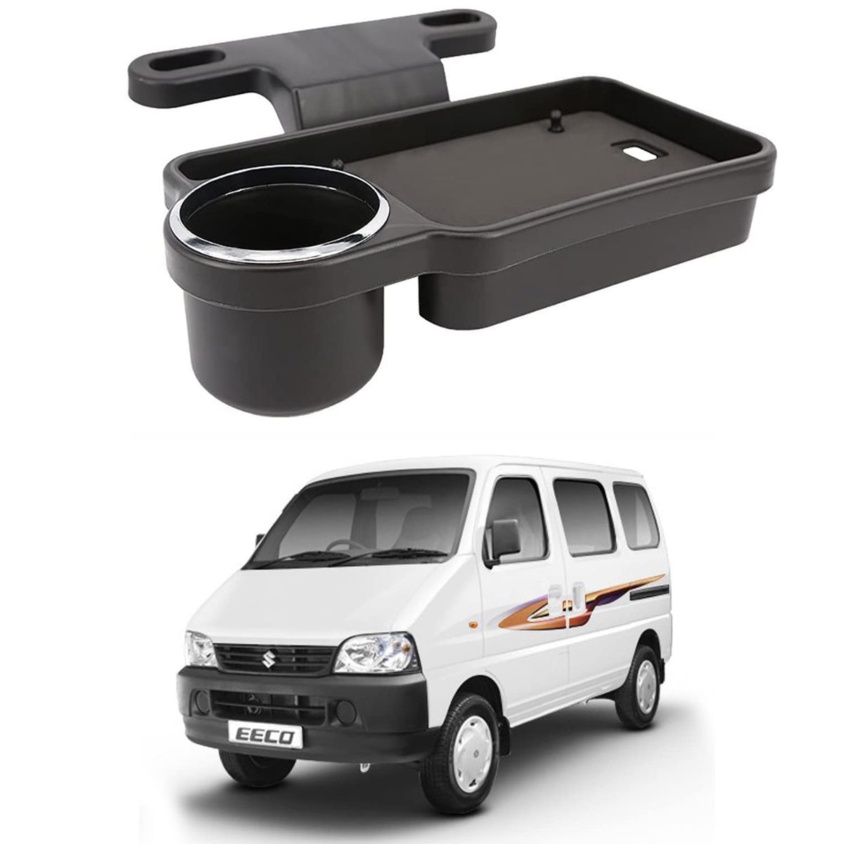 Oshotto (FT04) Foldable Car Auto Headrest Rear Back Seat Table Drink Food Cup Tray Holder Compatible with Maruti Suzuki Eeco/Ve