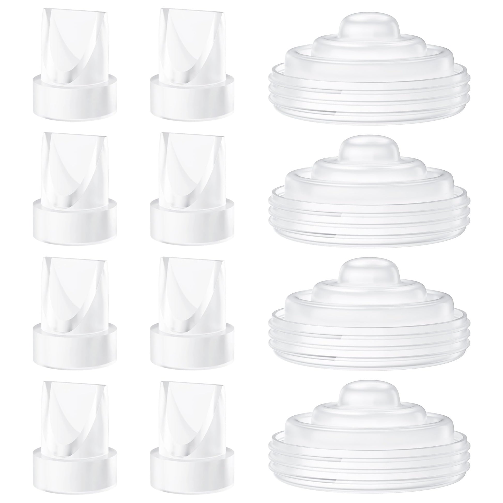 TOVVILD 12 Pack Pump Parts, 8PCS Duckbill Valves 4PCS Silicone Diaphragm Compatible with Momcozy M5, Replace Mom Cozy M5 Replace