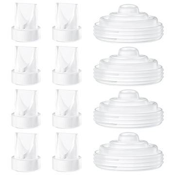 TOVVILD 12 Pack Pump Parts, 8PCS Duckbill Valves 4PCS Silicone Diaphragm Compatible with Momcozy M5, Replace Mom Cozy M5 Replace