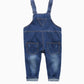 Kidscool Space Snap Leg/Crotch Mettal Buttons Reipped Denim Overalls,Blue,2-3 Years
