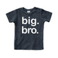 Big Bro Shirt Boy Big Brother Announcement Shirt For Baby Boys Toddler Promoted To (Charcoal Black, 4 Years)