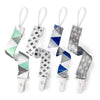 Pandaear Baby Pacifier Clips Solid Color, 4 Pack Universal Holder Leash For Boys And Girls, Teething Toys Teethers (Neutral)
