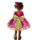 Cmmchaah Toddler Girls Big Bowknot Dresses Baby Little Girls Lace Embroidery Wedding Party Ball Gown Dress (Rose,120)