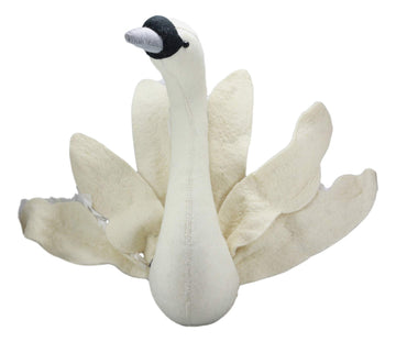Ebros Gift Fiona Walker England Handmade Organic Baby Animal White Swan Head With Cascading Tail Feathers Wall Decor The Origina