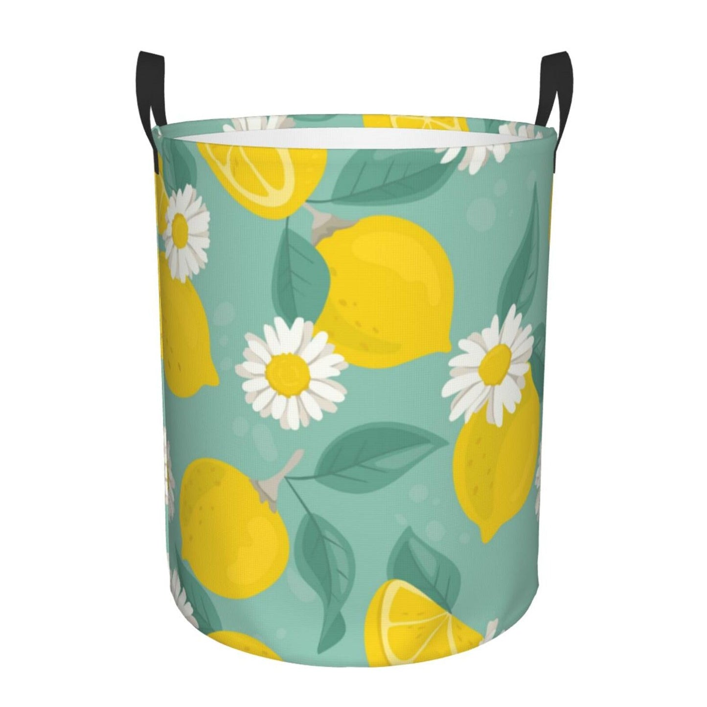 Pevtufa Lemons Chamomile Flowers And Leaves Foldable Laundry Basket Organizer,Fabric Clothes Toy Storage Basket Nursery Hamper S