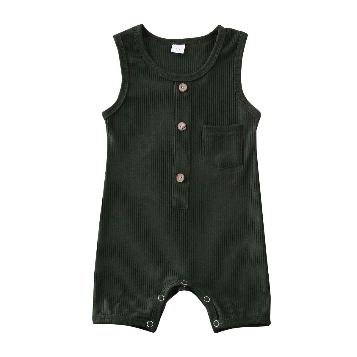 Baby Girl Boy Romper Bodysuit Solid Plain One Piece Jumpsuits Sleevele – Cutebab WBBAPB082YVCBBX