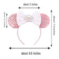 Foeran Mouse Ears Headbands Shiny Bows Mouse Ears Glitter Party Princess Decoration Cosplay Costume For Girls Women (Pearl Crown