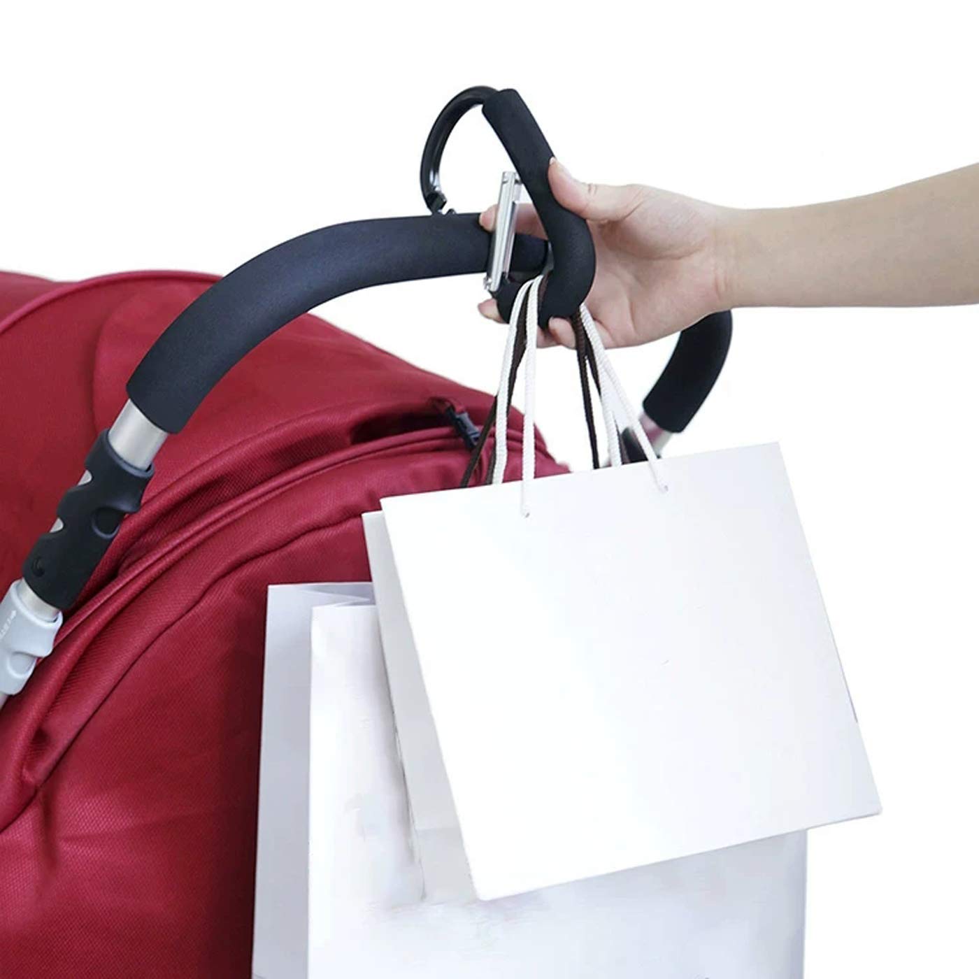 Tgood Stroller Hooks-2Pacs X-Large 16Cm(6.3') Of Multipurpose Hook Clips-For Mommy Shopping Bags,Baby Diaper Bags,Groceries,Clo