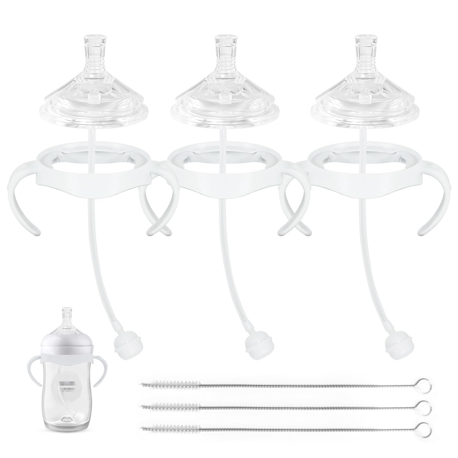 Straw Cup Soft Conversion Kit For Philips Avent Natural Baby Bottle, Toddler Transition Kit With Silicone Straw Top Nipple, Weig