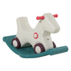 Qaba Kids 2 in 1 Rocking Horse & Sliding Car for Indoor & Outdoor Use w/Detachable Base, Wheels, Smooth Materials, Grey and Gree