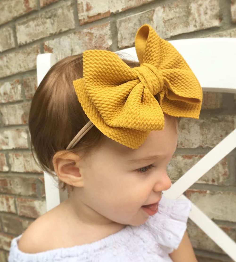 Koolgil Baby Girl'S 5 Inches Soft Double Bow-Knot Nylon Headband Toddler Headdress For Photography Party Festivals (3-Red Army G