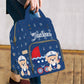 Artsadd Custom Animal Baby Backpack For New Mom Gifts, Personalized Dark Blue Captain Diaper Backpack With Stroller Straps Large