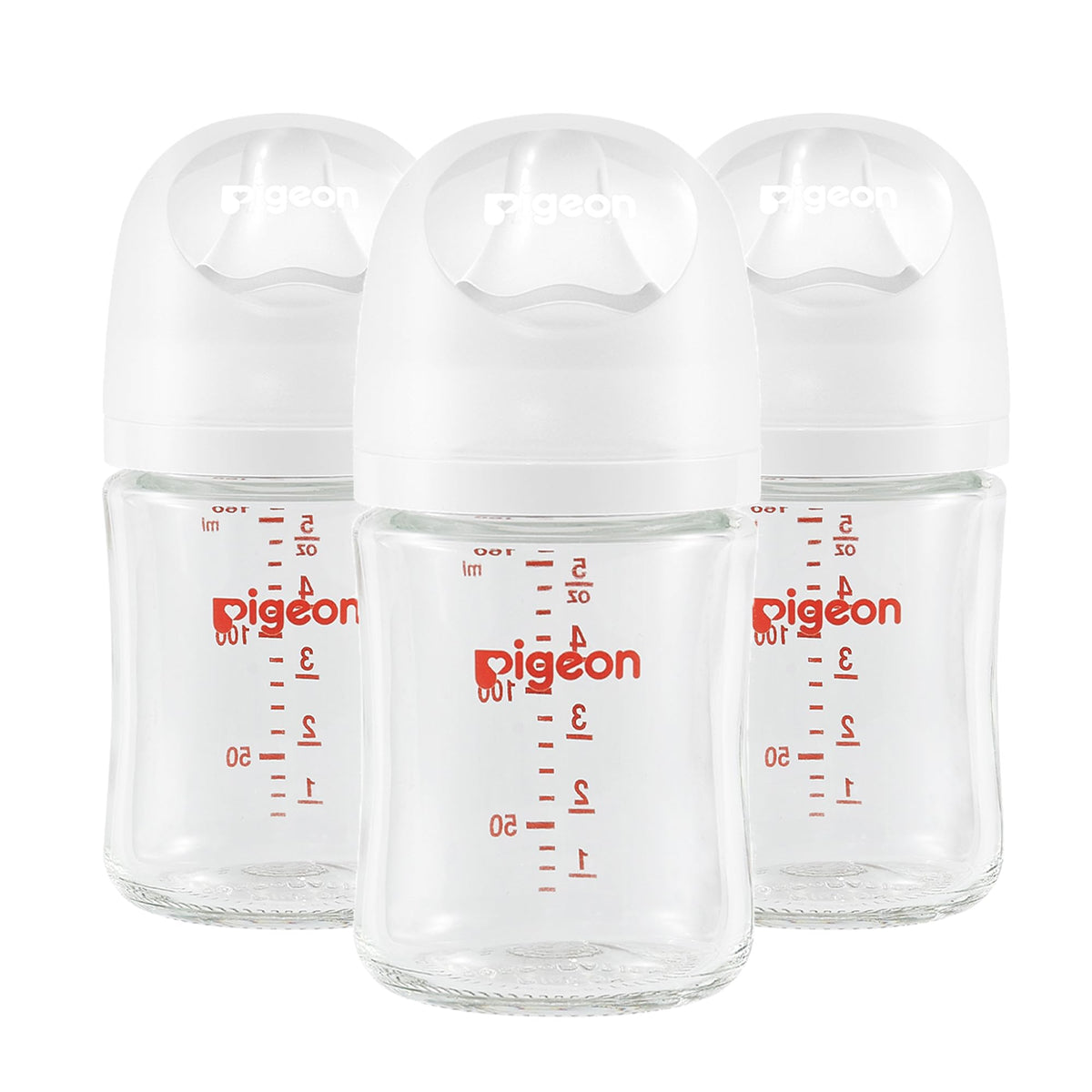 Pigeon Glass Baby Bottles Wide Neck, 5.4 Oz, Pack of 3