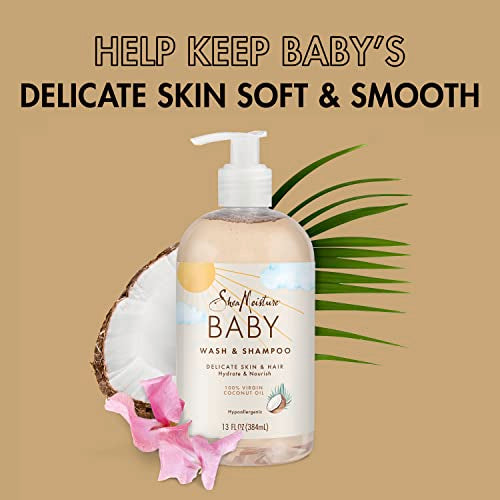 Sheamoisture Baby Wash And Shampoo 100% Virgin Coconut Oil For Baby Skin Cruelty Free Skin Care 13 Oz