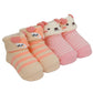 Yellow Bee Puppy And Deer AntiSkid Socks For Girls Pack Of 2, Pink And Peach, 012 Months